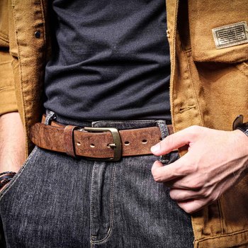 Men’s Genuine Leather Belt – Italian Cowhide with Brass Buckle 5